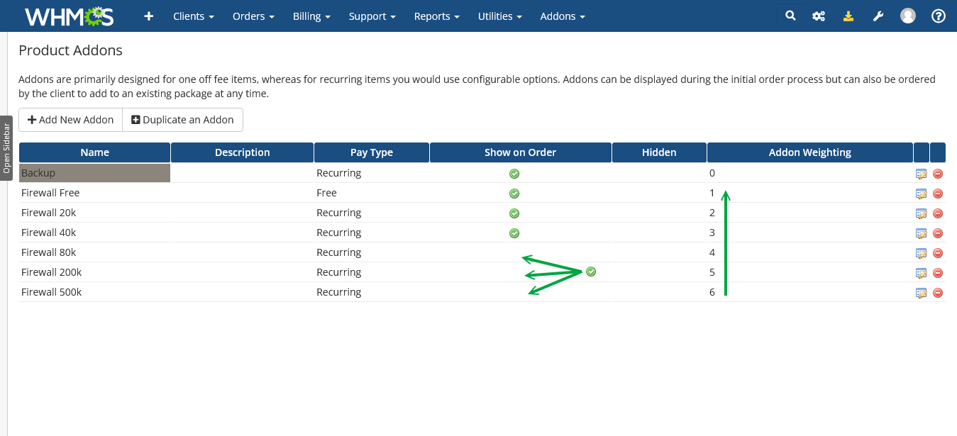 whmcs firewall addon service 1