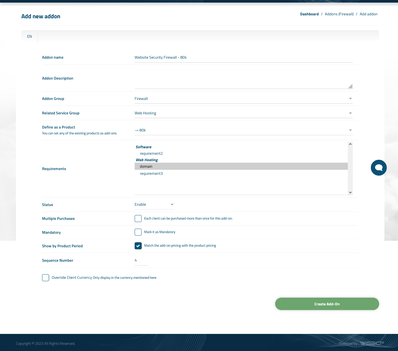 wisecp reseller firewall plugin